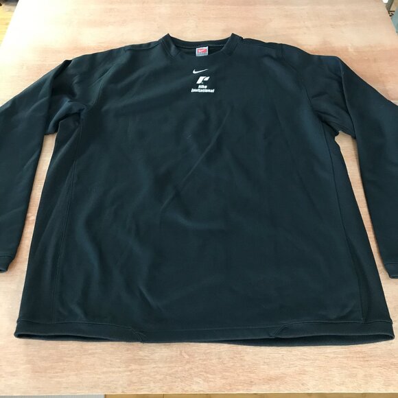 Nike Therma Fit Performance Top Men XL Black Crew Neck Long Sleeve Training - Picture 1 of 13